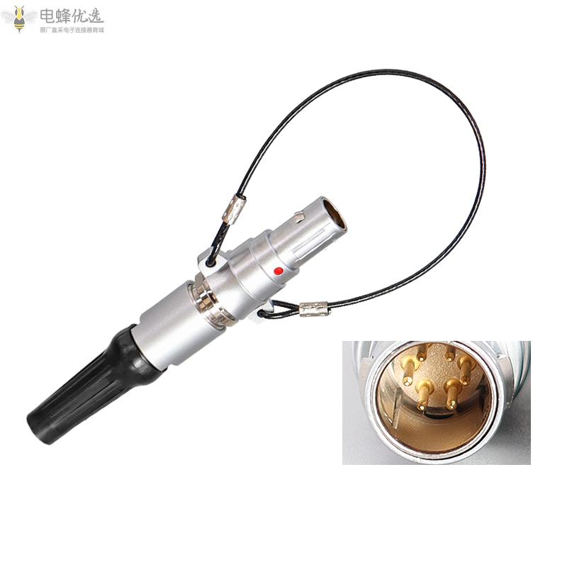 航空精密连接器自锁带拉绳自锁插头FNG 0B 6芯厂家批发