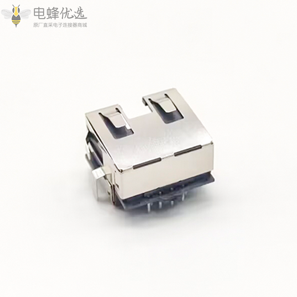 立式RJ45单口连接器母头PCB板插板式