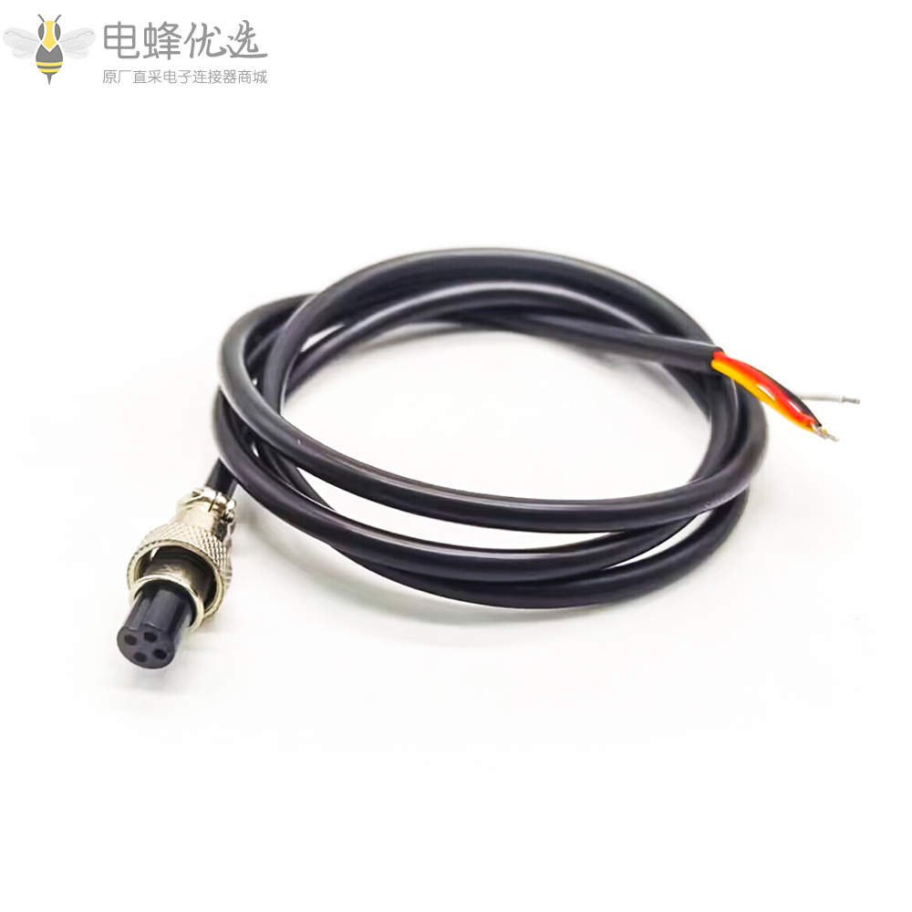 GX12-4芯母头连接线GX12航空头延长线1M
