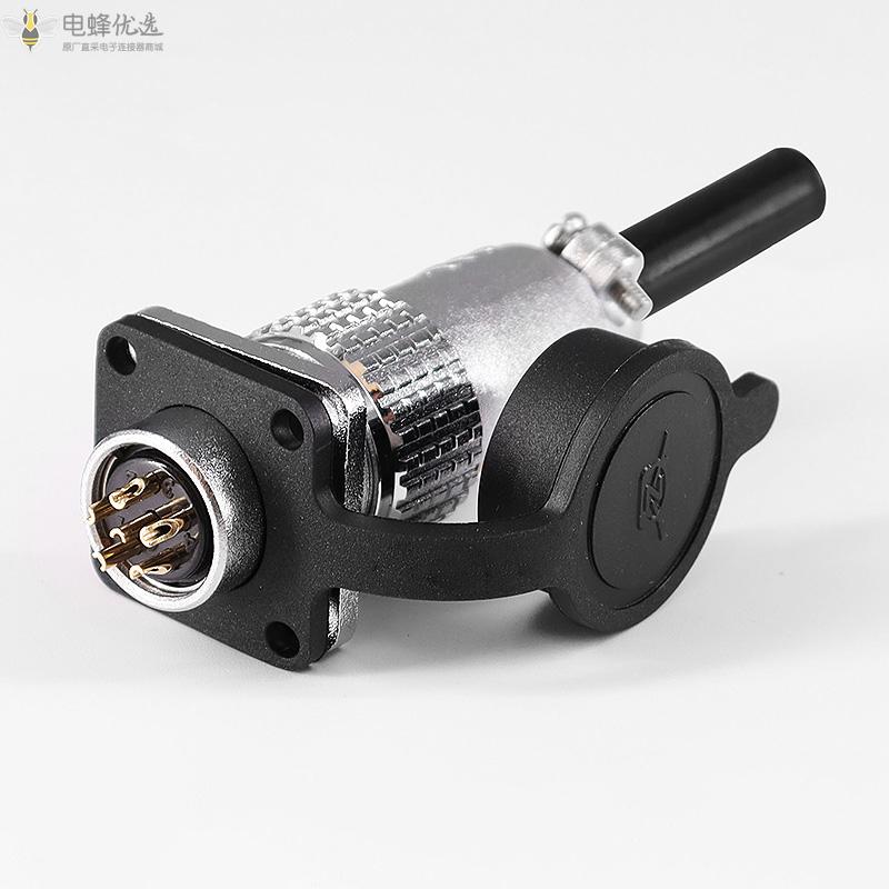 铜芯镀银TP20_6芯航空连接器插头方形座法兰插座面板安装厂家批发