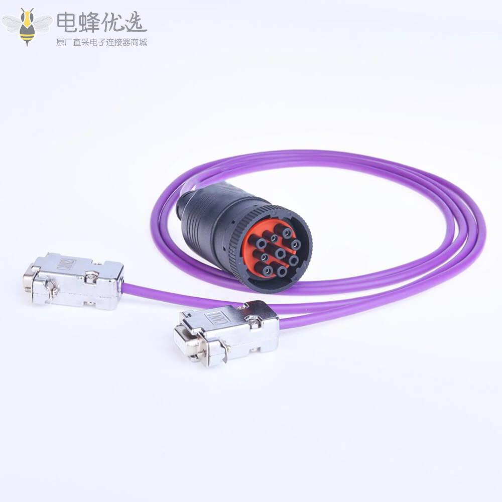 电蜂双D_SUB9芯母转J1939系列9芯公头接1米线材生产厂家直供