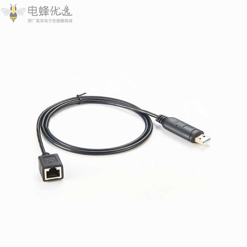 USB_TypeA公头2.0转RS485_Rj_45母头接1M线材厂家直销