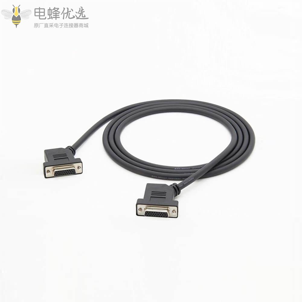 DB26母头45&deg;弯式转DB26母头45&deg;弯式接1m线材连接线