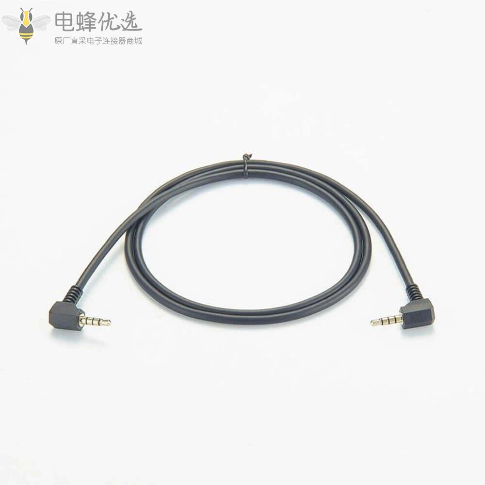 4段式双弯3.5mm公头对公头耳机音频线1M