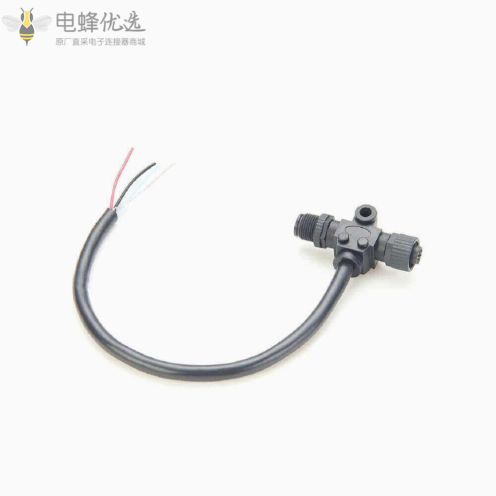 Nmea_2000_M12_5芯公头转5芯母头带单边0.2m线缆船舶连接器