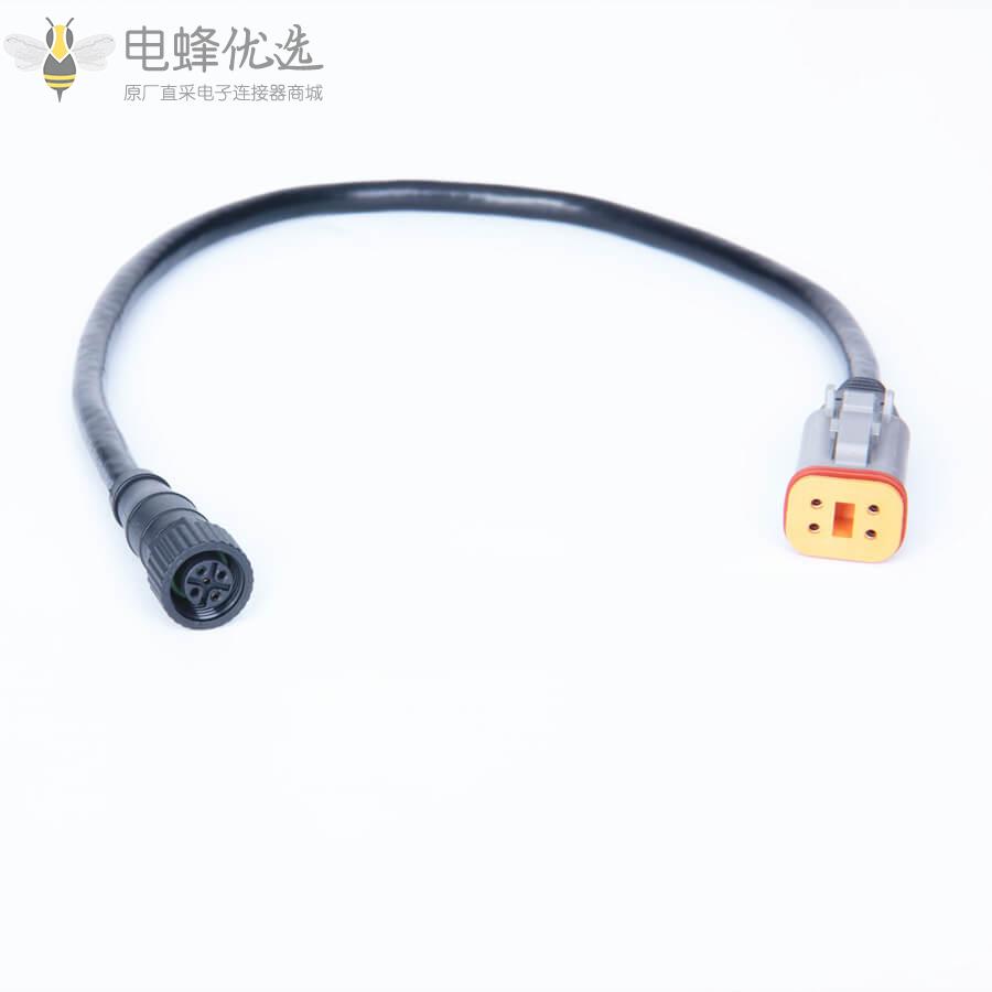 DT06_4S转M12公头5芯NMEA2000线材0.5米