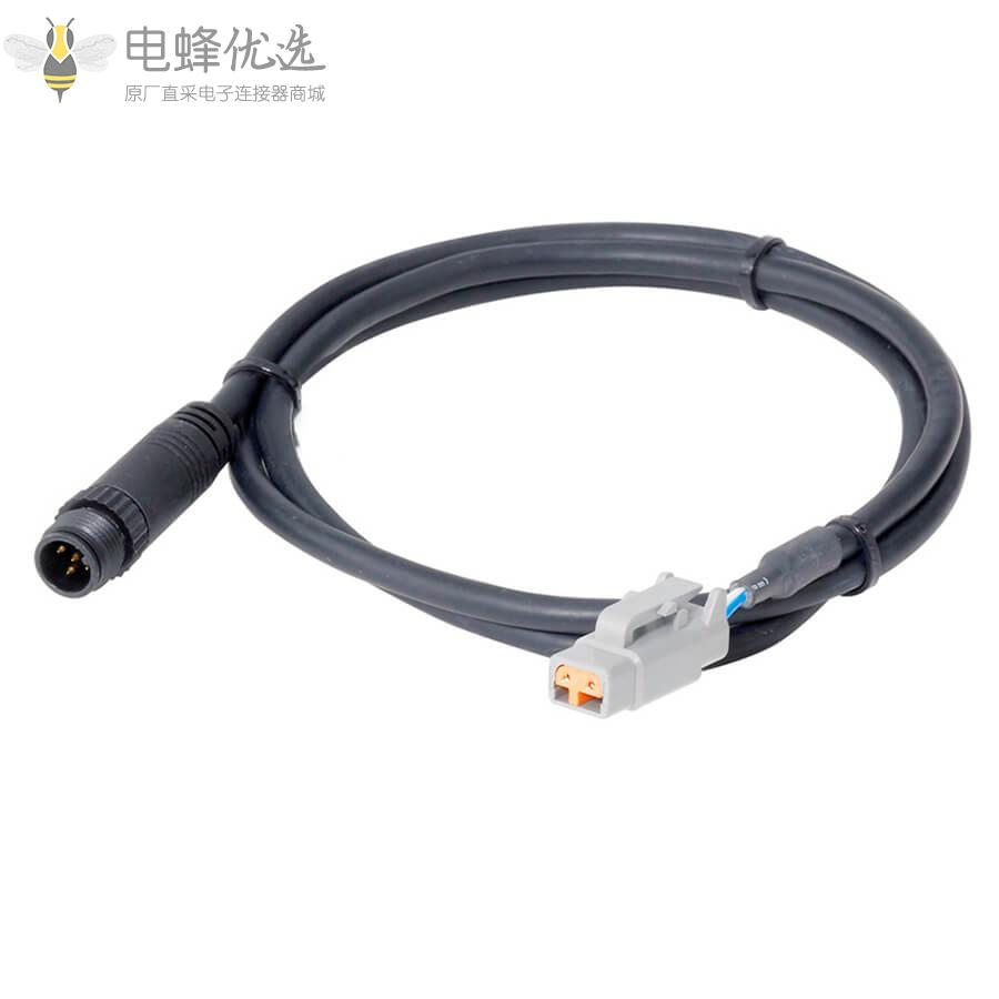 DT06_2S转M12公头5芯NMEA2000_CAN_GPS天线接1米线材