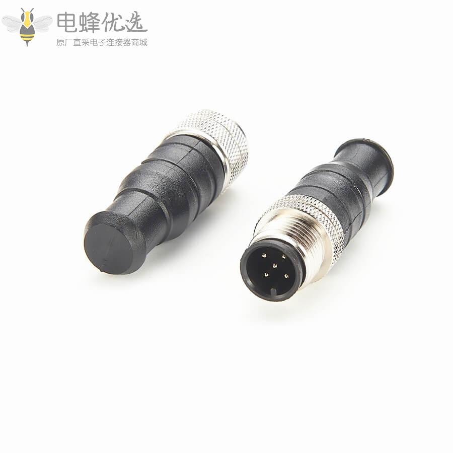 NMEA_2000_M12_5芯公头CAN终端电阻器防水塑胶船舶连接器