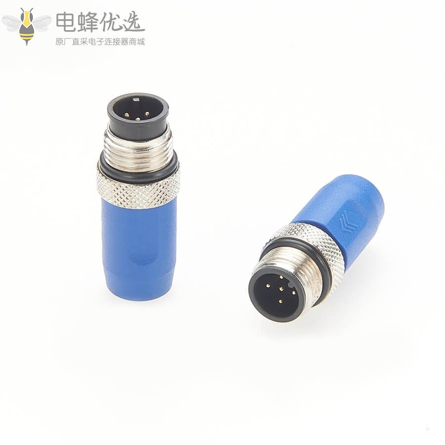 NMEA2000现场配合连接器金属NMEA2000航空船舶插头连接器M12公头5芯