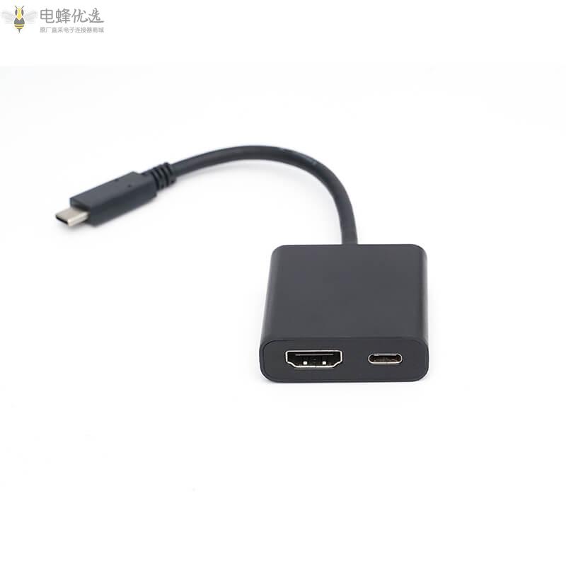 1_IN_2适配器USB_3.1_C型转PD(60W)Hdmi(4K60MHZ)多端口适配器多端口USB_C型加密狗