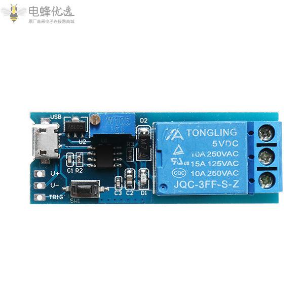 5_30V_10A宽电压触发延时继电器模块定时器模块两种触发方式抗干扰能力强连续流量保护功能