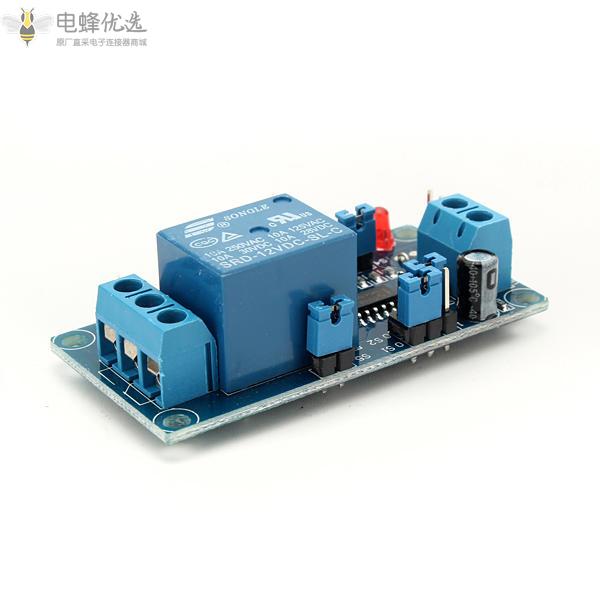 12V开机延时继电器模块延时电路模块NE555芯片
