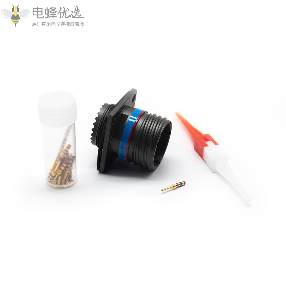 D38999连接器15号壳体19芯方形法兰带针公座N键位