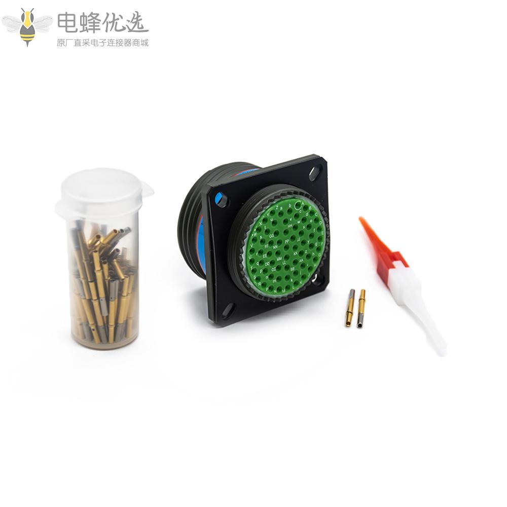 D38999连接器61芯B键位母插孔25号壳体屏蔽插头