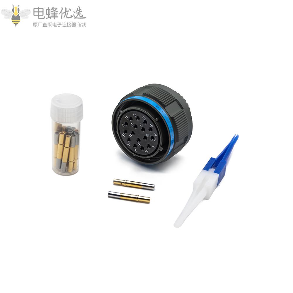 D38999连接器21号壳体军绿色16芯带孔母插头