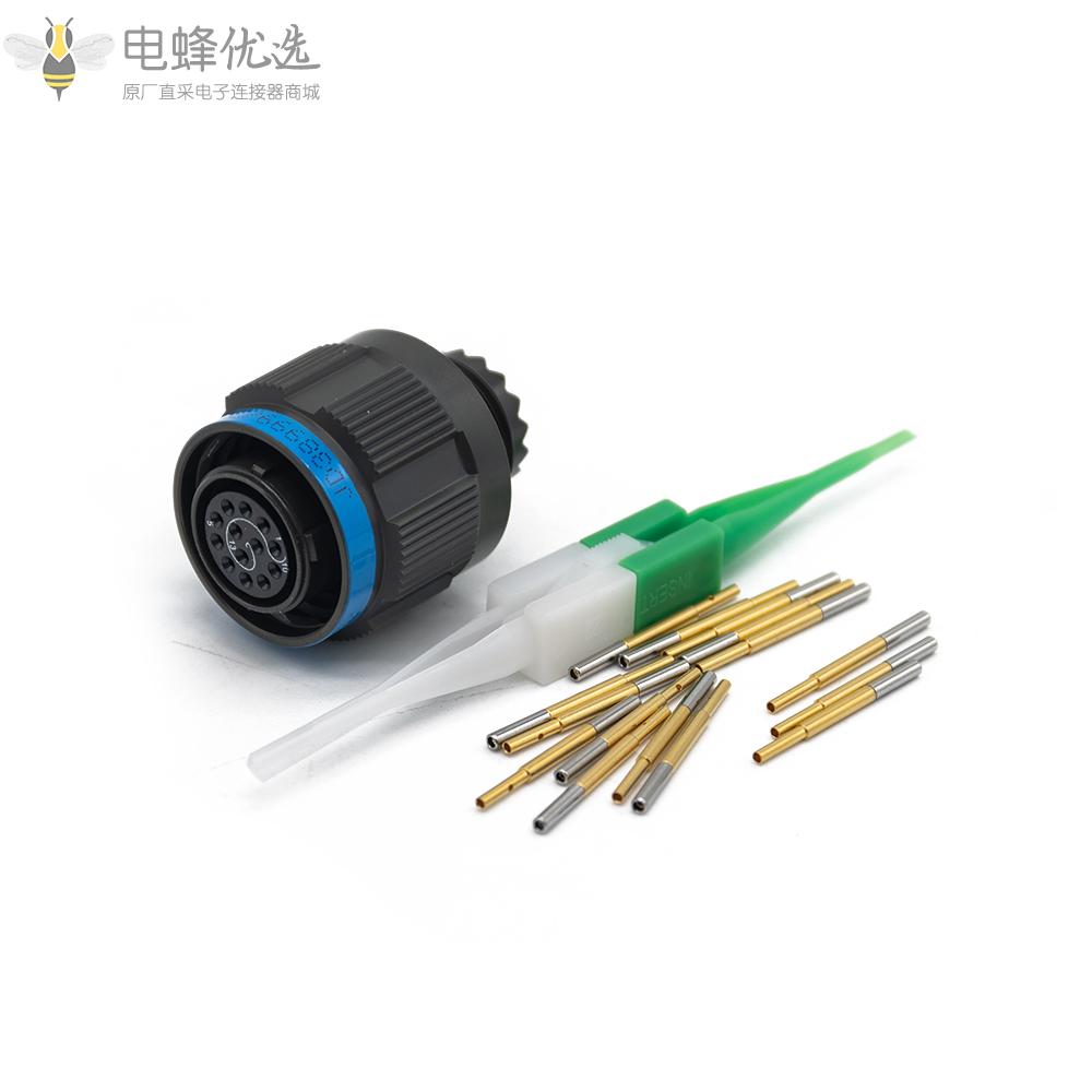 D38999连接器A键位11号壳体13芯带孔母插头