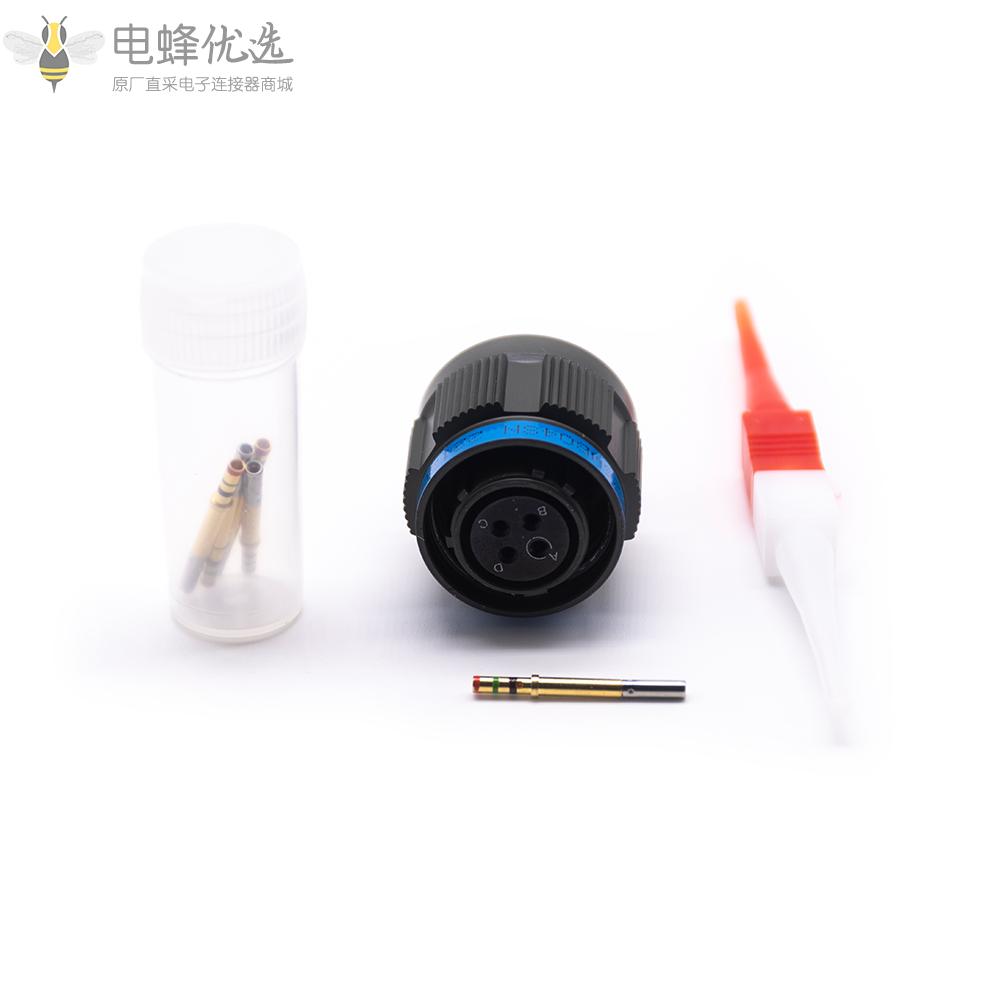 D38999连接器11号壳体4芯带孔母插头N键位