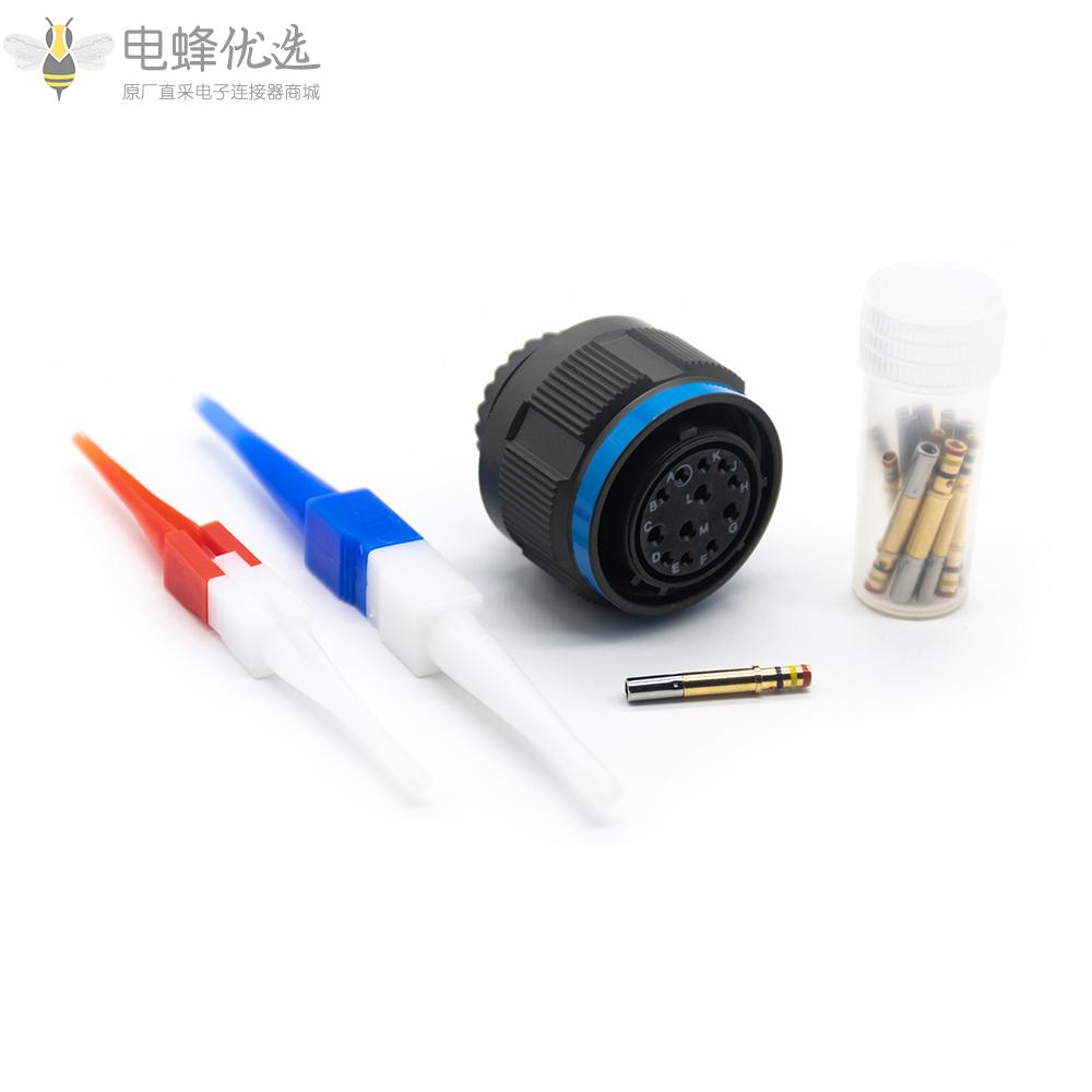 D38999连接器15号壳体12芯带孔母插头N键位