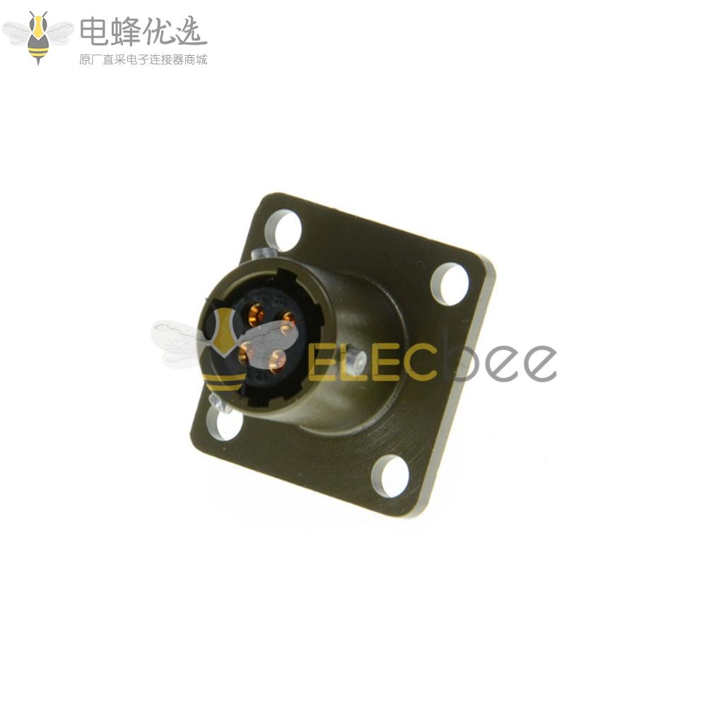 26482连接器卡口式面板安装4芯孔式方形法兰插座8号壳体