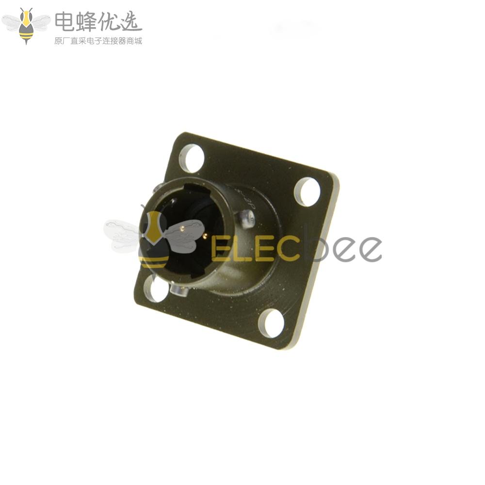 26482面板安装连接器8号壳体2芯针式方形法兰卡口式插座