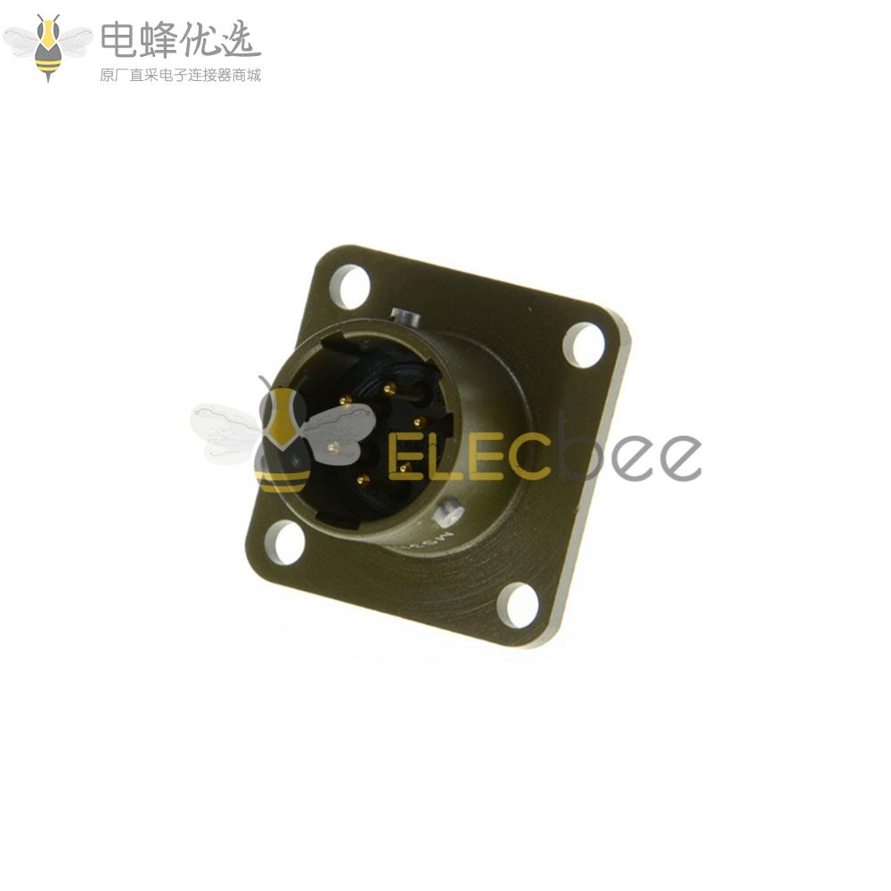 26482连接器6芯针式方形法兰公插座10号壳体面板安装