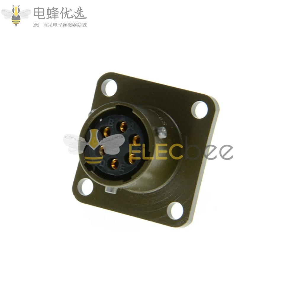 26482连接器6芯孔式方形法兰10号壳体母插座面板安装