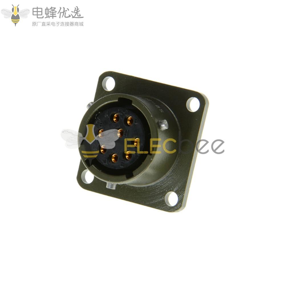 26482连接器12号壳体8芯孔式方形法兰公插座面板安装