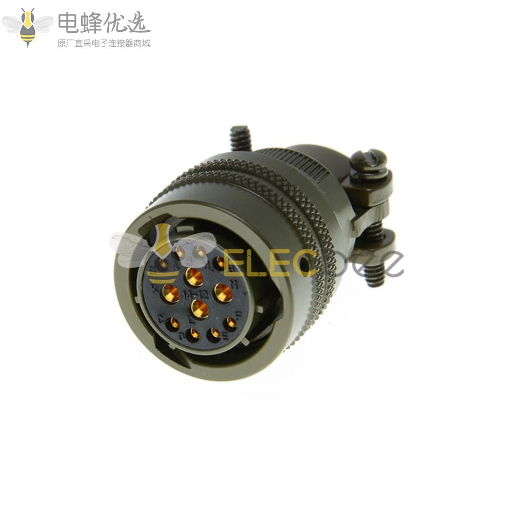 26482电缆连接器12芯孔式14号壳体直式母插头带线夹