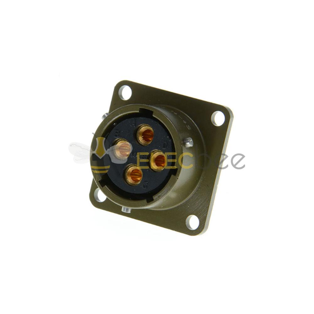 4芯26482连接器14号壳体板端孔式方形法兰母插座
