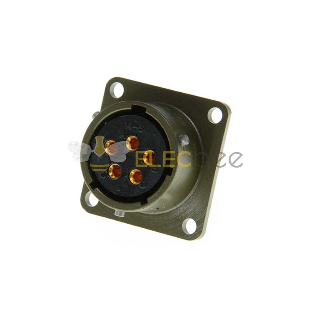 26482连接器14号壳体5芯板端孔式方形法兰母插座