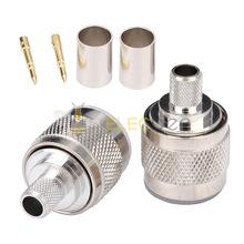 射频同轴连接器N-C-J4 N型公头转接头 匹配LMR240 RG59 50-4线缆