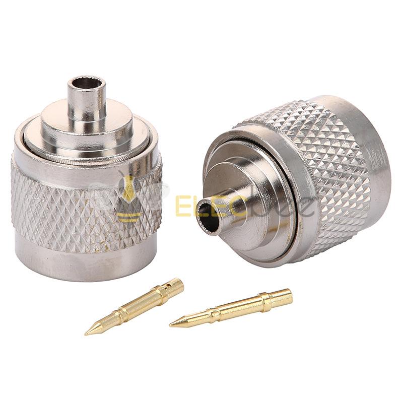 N-JB3全铜N型射频同轴连接器 N-JB3直式公头连接器接RG402半柔半钢电缆