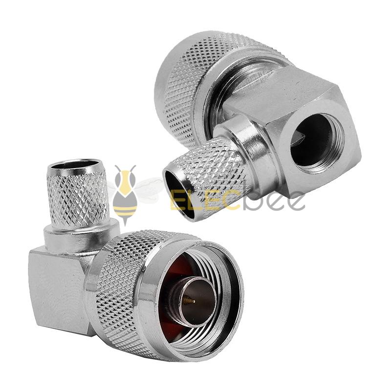 N-JW-7 N全铜镀镍  型弯公头压接 LMR400 RG8 RG213 线射频同轴连接器