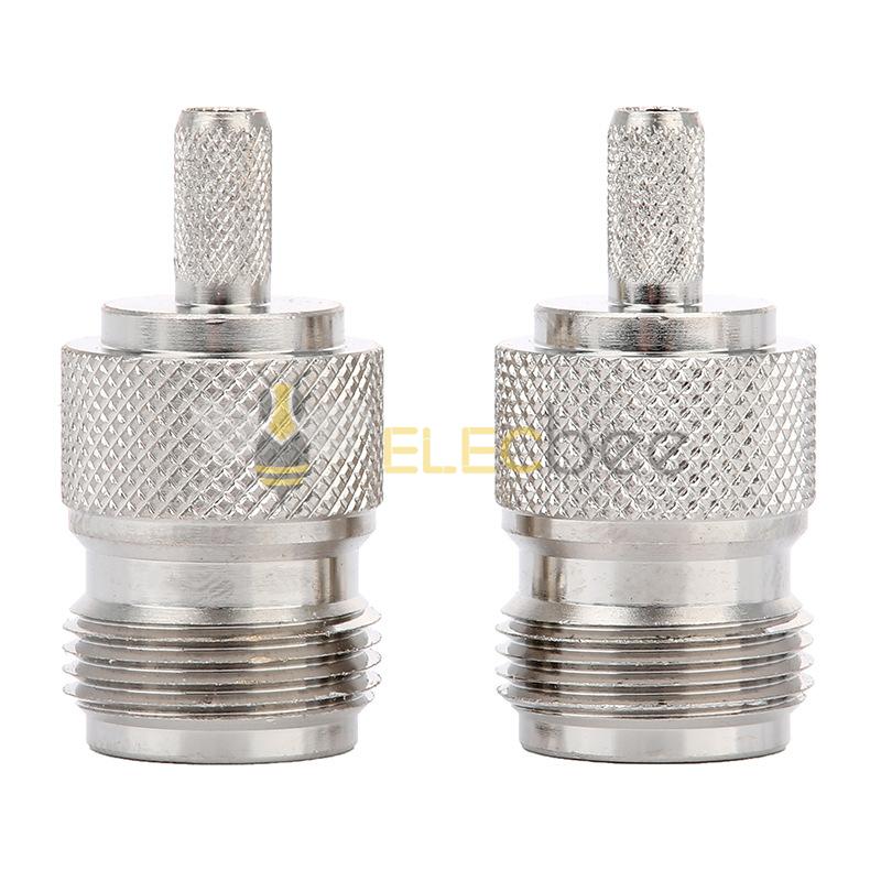 N-K-3射频连接器母头外螺内孔 压接 可接50-3线 RG142线 全铜镀镍