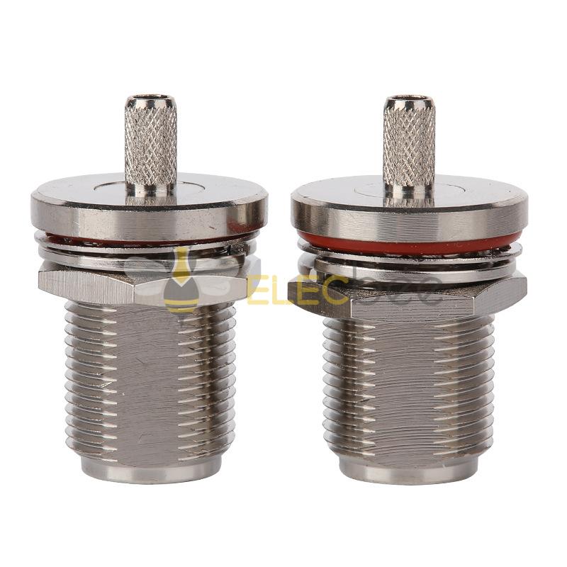 N-KY-3射频同轴连接器牙长23mm母头带防水帽压接50-3线接RG58电缆