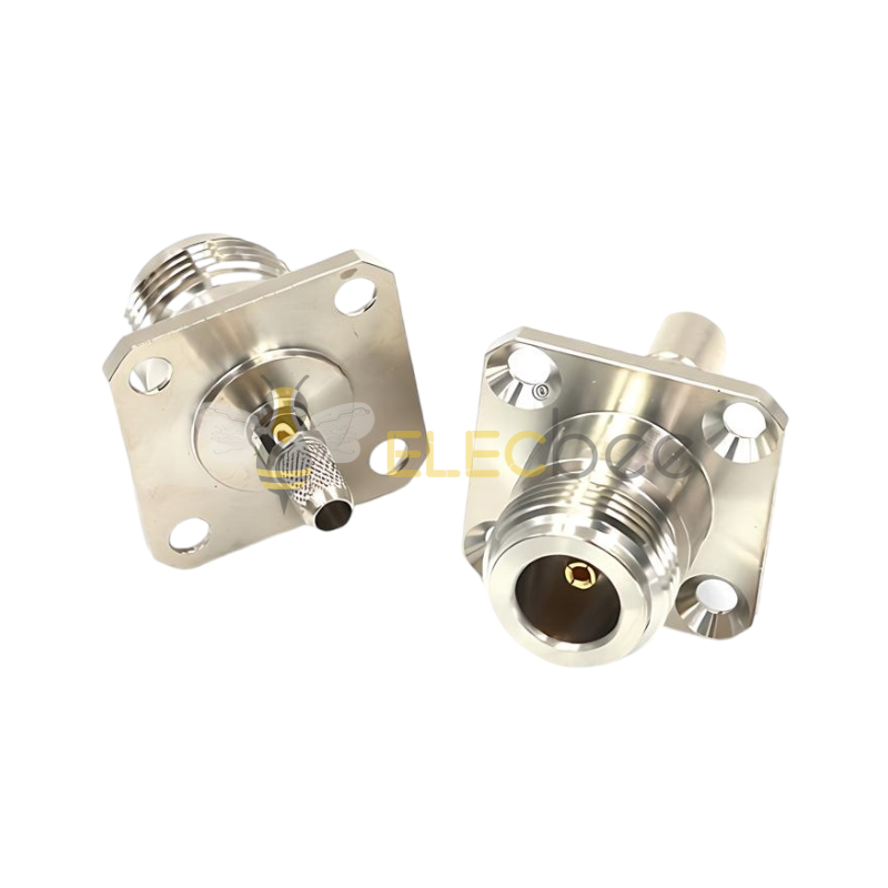 N-KF-3全铜 4孔法兰 25*25MM 开口 N型外螺内孔