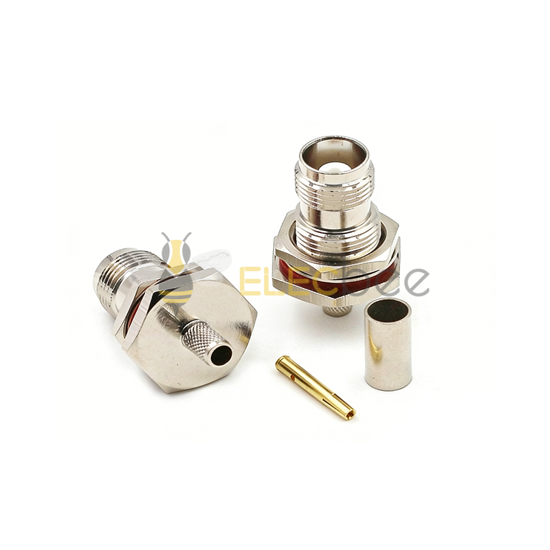 TNC-KY-3 大六角母头 全铜镀金射频连接器 适配 RG58 射频同轴接头
