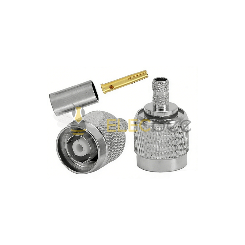 TNC-J-3 切槽 反接 (母针) 内螺内针未做线 射频公头适配 RG58/LMR195 射频连接器