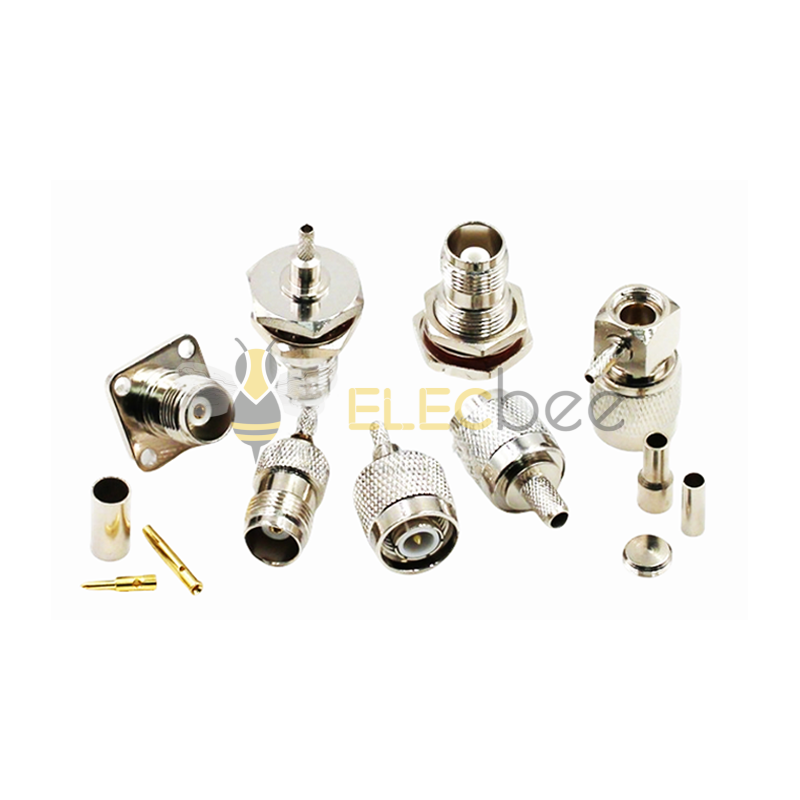 TNC-KY-1.5 母头射频连接器 全铜镀镍压接式 接RG316/RG174-1.5线