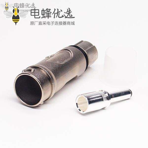 高压互锁金属连接器单芯8mm直式金属插头带屏蔽电流200A