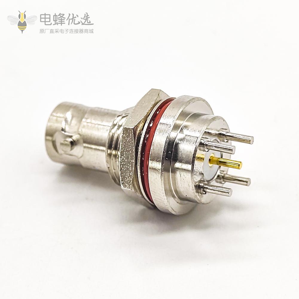 直式高清BNC穿墙面板安装母头连接器插PCB板