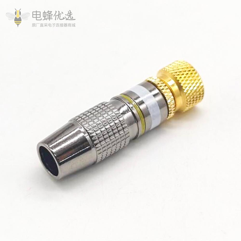 雷莫F头外壳镀金公头连接器