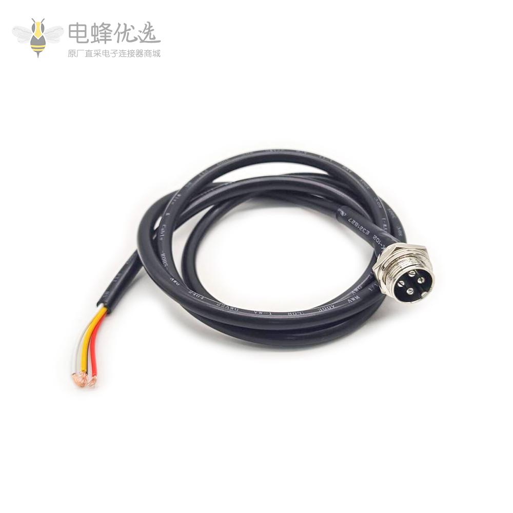 GX16-4芯航空插座电缆线公头插座延长线1M