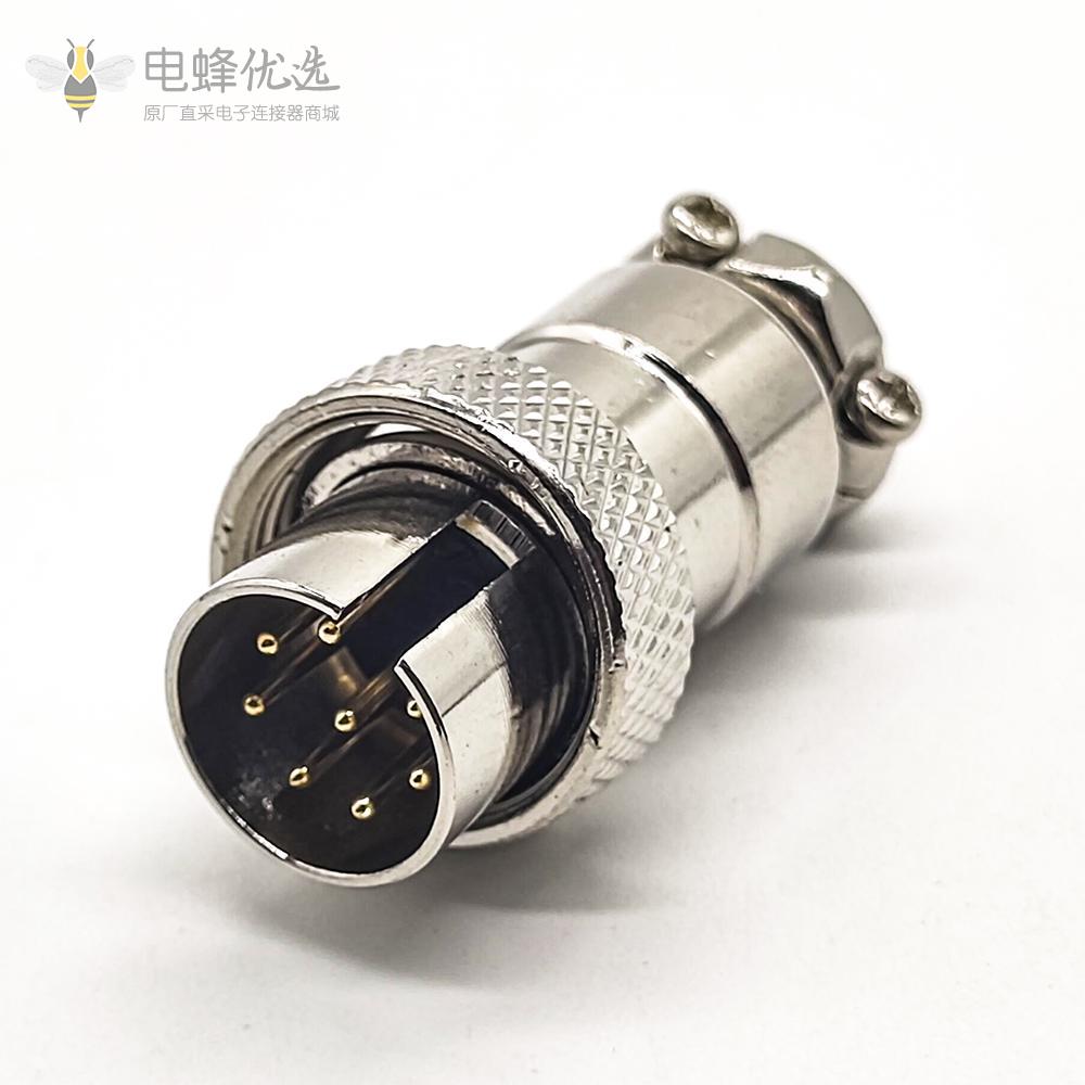 航空插头连接器GX16 8芯直式反装公头接线连接器