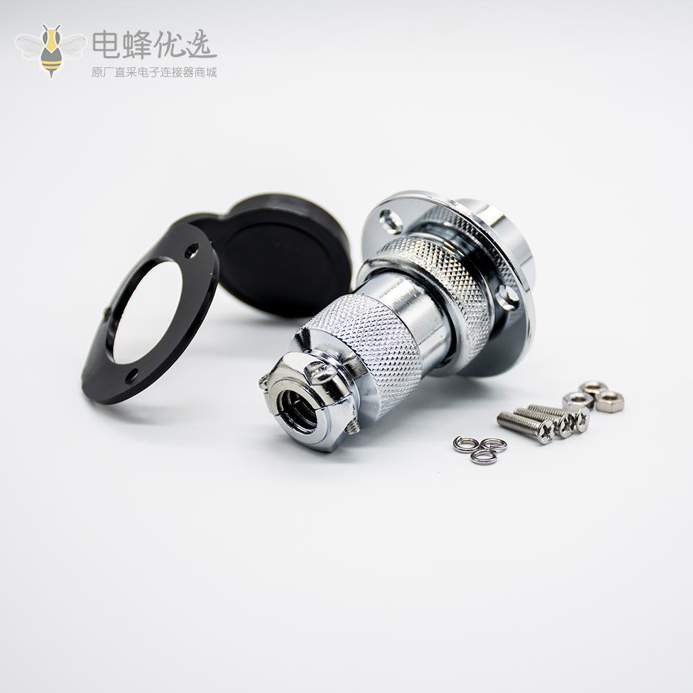 12芯GX30圆形法兰连接器公母航空连接器