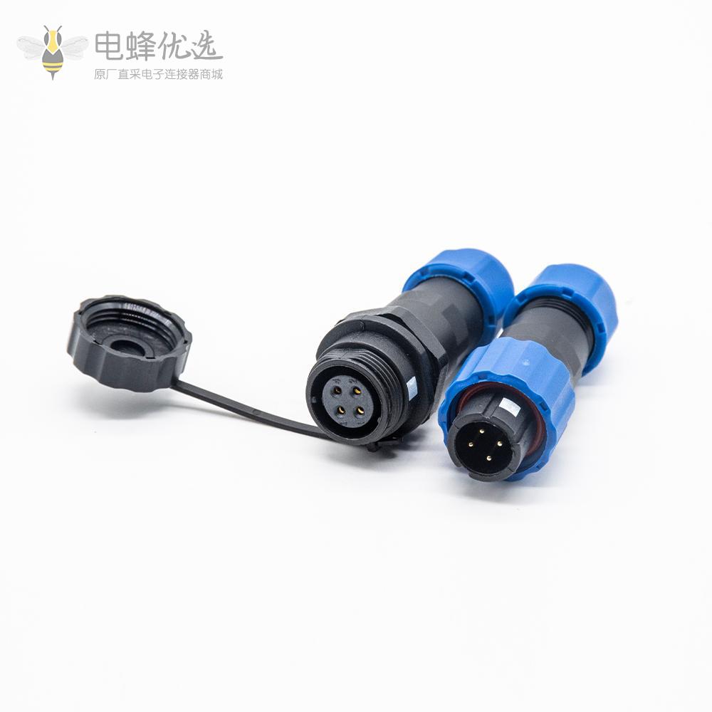 SP13连接器电源防水接头航空插头插座SP13公插头+母对接插座4芯电缆对接款