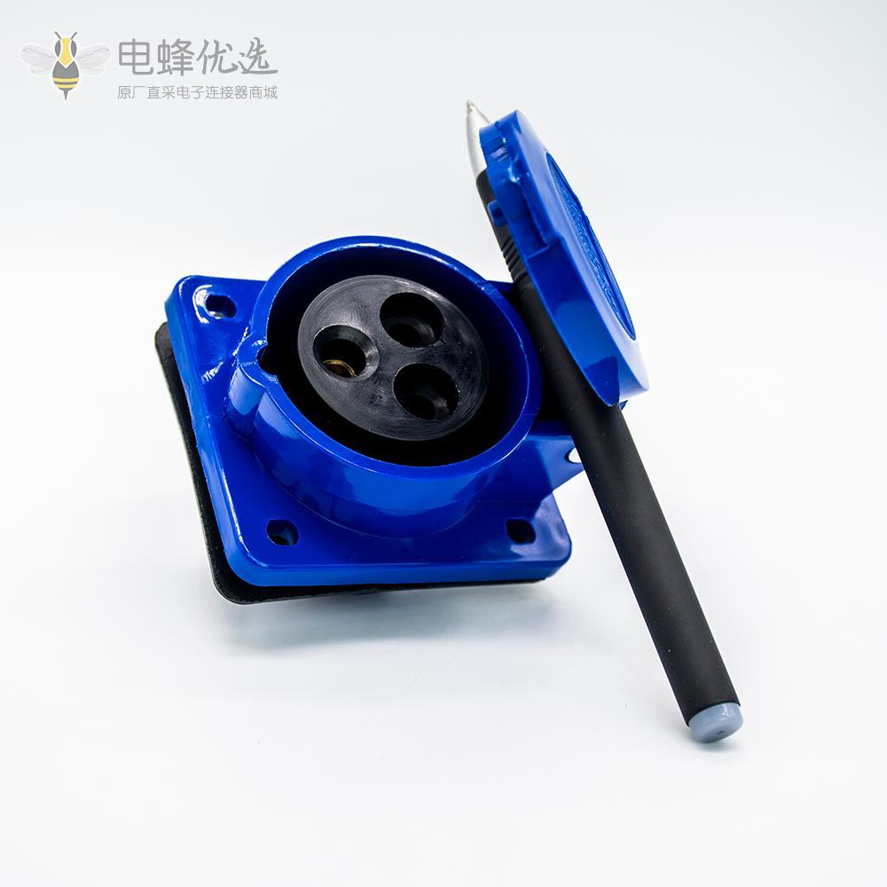 16A IEC60309 工业暗装插座 45度斜插 3芯