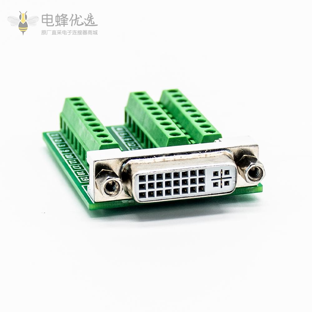 DVI24+1芯母头接线端子27孔转接板直式转接头